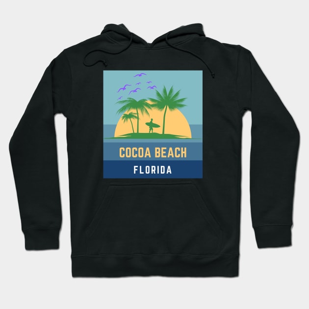 Cocoa Beach Florida Sunset Souvenir Hoodie by bougieFire